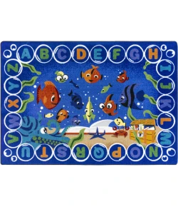 Joy Carpets Kid Essentials Multi Underwater Readers 7ft.8in. x 10ft.9in. Rect. Rug