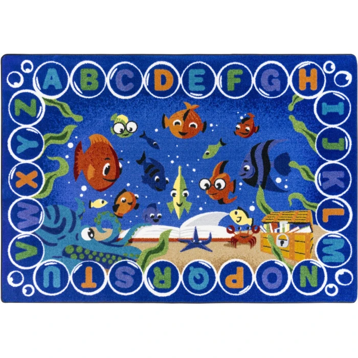 Joy Carpets Kid Essentials Multi Underwater Readers 7ft.8in. x 10ft.9in. Rect. Rug