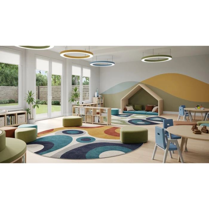 Joy Carpets Kid Essentials Multi Warm Embrace 13ft. 2in. Round Rug