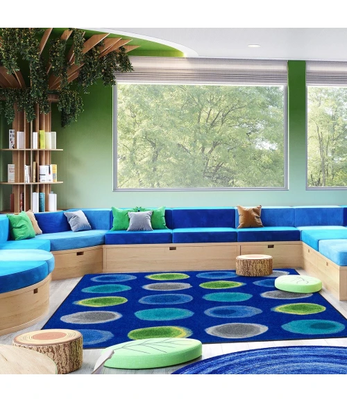 Joy Carpets Kid Essentials Marine Watercolor Spots 5ft.4in. x 7ft.8in. Rect. Rug