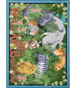 Joy Carpets Kid Essentials Multi Wild About Books 7ft.8in. x 10ft.9in. Rect. Rug