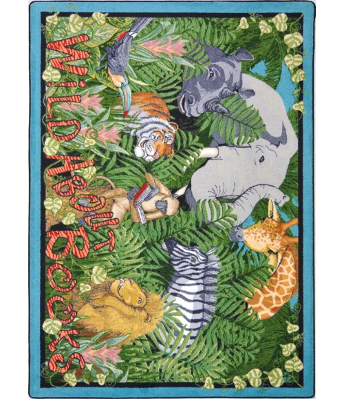 Joy Carpets Kid Essentials Multi Wild About Books 10ft.9in. x 13ft.2in. Rect. Rug