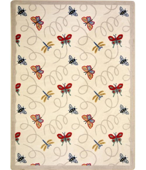Joy Carpets Kaleidoscope Beige Wing Dings 3ft.10in. x 5ft.4in. Rect. Rug
