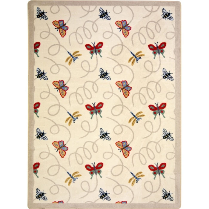 Joy Carpets Kaleidoscope Beige Wing Dings 3ft.10in. x 5ft.4in. Rect. Rug