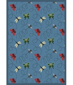 Joy Carpets Kaleidoscope Blue Wing Dings 7ft.8in. x 10ft.9in. Rect. Rug