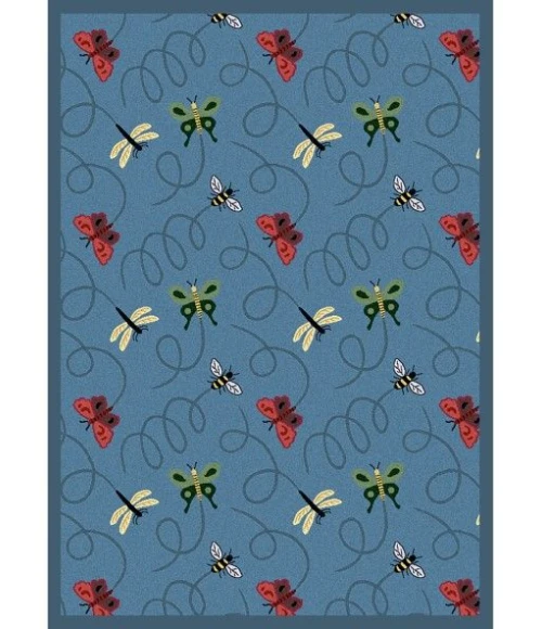 Joy Carpets Kaleidoscope Blue Wing Dings 5ft.4in. x 7ft.8in. Rect. Rug