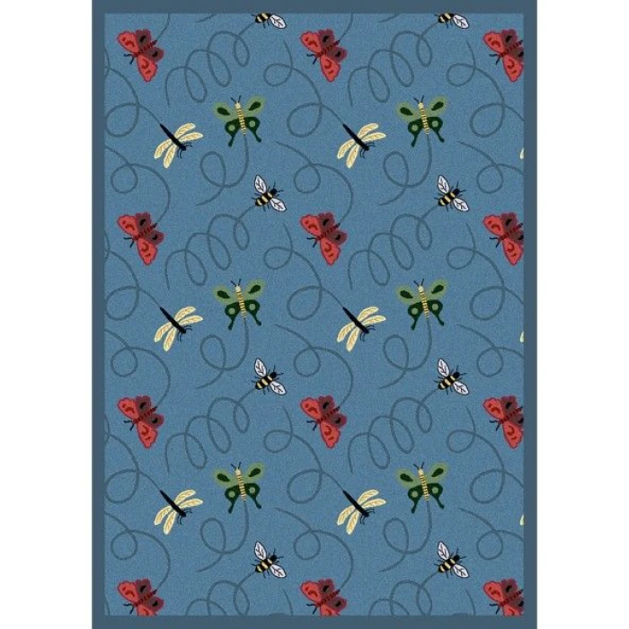 Joy Carpets Kaleidoscope Blue Wing Dings 5ft.4in. x 7ft.8in. Rect. Rug
