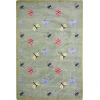 Joy Carpets Kaleidoscope Green Wing Dings 5ft.4in. x 7ft.8in. Rect. Rug