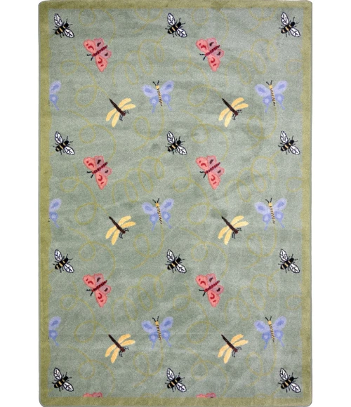 Joy Carpets Kaleidoscope Green Wing Dings 3ft.10in. x 5ft.4in. Rect. Rug