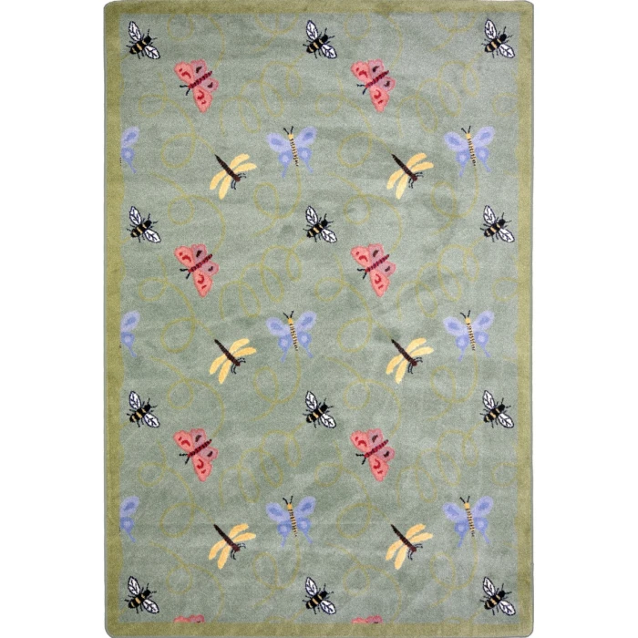 Joy Carpets Kaleidoscope Green Wing Dings 7ft.8in. x 10ft.9in. Rect. Rug