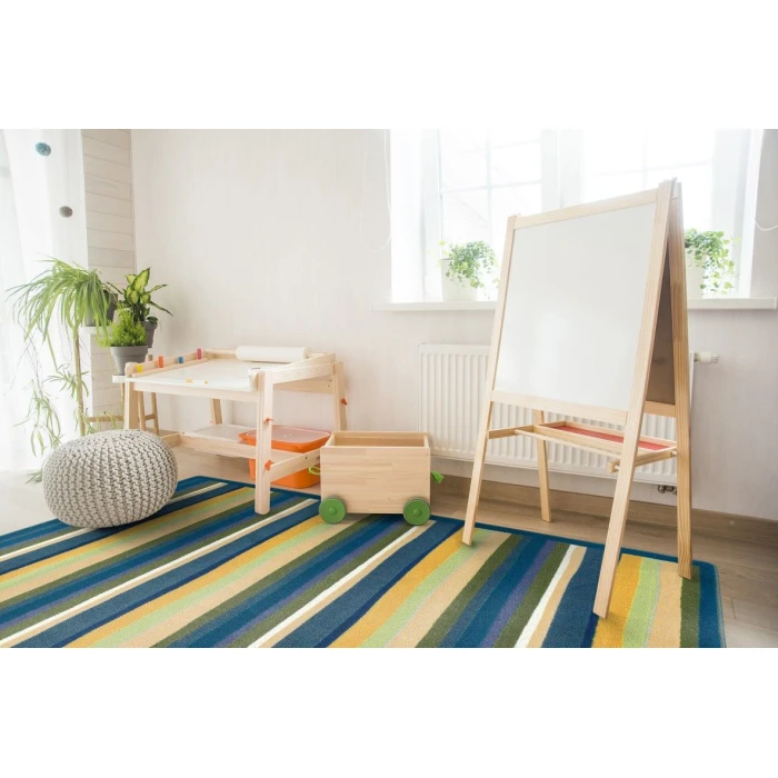 Joy Carpets Kid Essentials Bold Yipes Stripes 13ft.2in. Round Rug