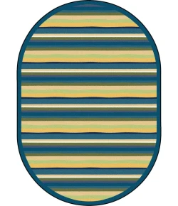 Joy Carpets Kid Essentials Bold Yipes Stripes 7ft.8in. x 10ft.9in. Oval Rug