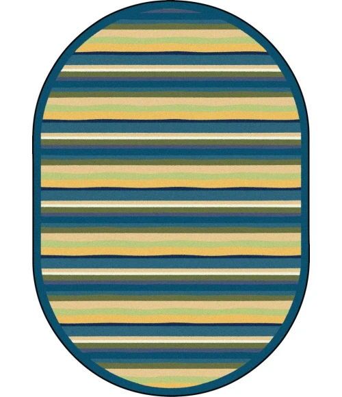 Joy Carpets Kid Essentials Bold Yipes Stripes 10ft.9in. x 13ft.2in. Oval Rug