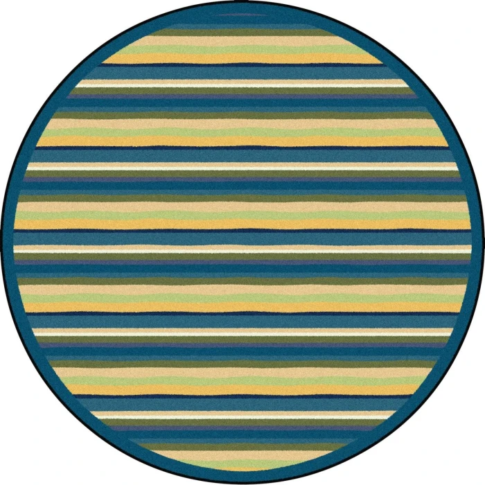 Joy Carpets Kid Essentials Bold Yipes Stripes 13ft.2in. Round Rug