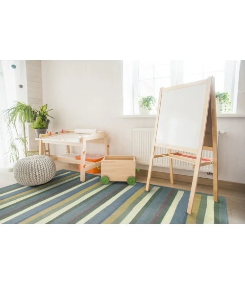 Joy Carpets Kid Essentials Soft Yipes Stripes 5ft.4in. Round Rug