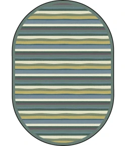 Joy Carpets Kid Essentials Soft Yipes Stripes 7ft.8in. x 10ft.9in. Oval Rug