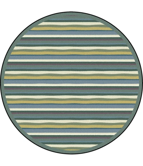 Joy Carpets Kid Essentials Soft Yipes Stripes 5ft.4in. Round Rug