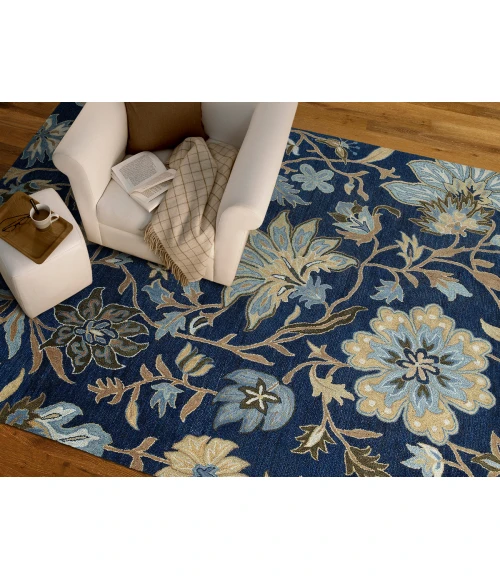 Kaleen Brooklyn Blue 5304-17-769 7 ft. 6 X 9 ft. Rectangle Rug