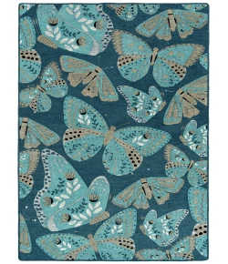 Kaleen Critter Comforts Blue HCC01-17 5 ft. X 8 ft.  Rectangle Rug