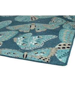 Kaleen Critter Comforts Blue HCC01-17 5 ft. X 8 ft.  Rectangle Rug