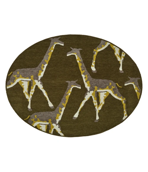 Kaleen Forever Fauna Green HFA01-50-810 8 ft. X 10 ft. Rectangle Rug