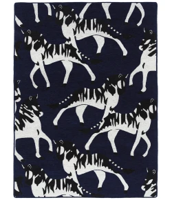 Kaleen Forever Fauna Navy HFA02-22 5 ft. X 5 ft.  Round Rug