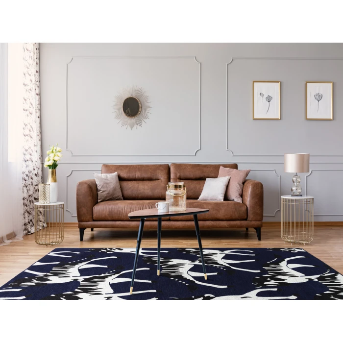 Kaleen Forever Fauna Navy HFA02-22-55 RD 5 ft. X 5 ft. Round Rug