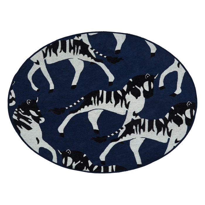 Kaleen Forever Fauna Navy HFA02-22-55 RD 5 ft. X 5 ft. Round Rug