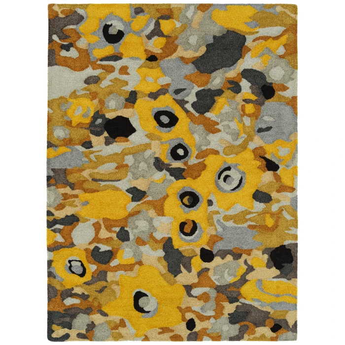 Kaleen Flora Fantasies Gold HFL01-05-7979 RD 7 ft. 9 in. X 7 ft. 9 in. Round Rug
