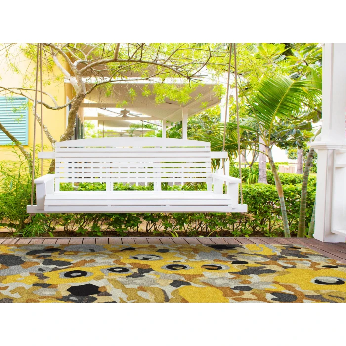 Kaleen Flora Fantasies Gold HFL01-05-7979 RD 7 ft. 9 in. X 7 ft. 9 in. Round Rug