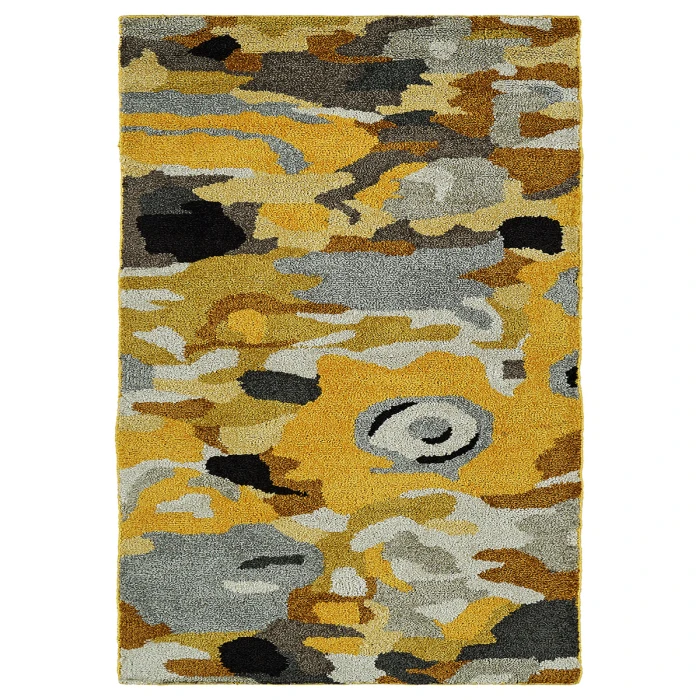 Kaleen Flora Fantasies Gold HFL01-05-7979 RD 7 ft. 9 in. X 7 ft. 9 in. Round Rug