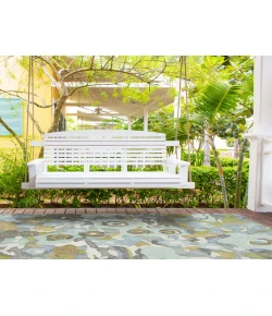 Kaleen Flora Fantasies Seafoam HFL01-104 5 ft. 9 in. X 5 ft. 9 in.  Round Rug