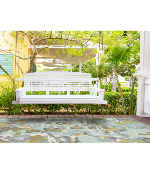 Kaleen Flora Fantasies Seafoam HFL01-104-5959 RD 5 ft. 9 in. X 5 ft. 9 in. Round Rug