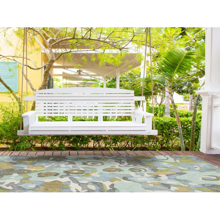 Kaleen Flora Fantasies Seafoam HFL01-104-7979 RD 7 ft. 9 in. X 7 ft. 9 in. Round Rug