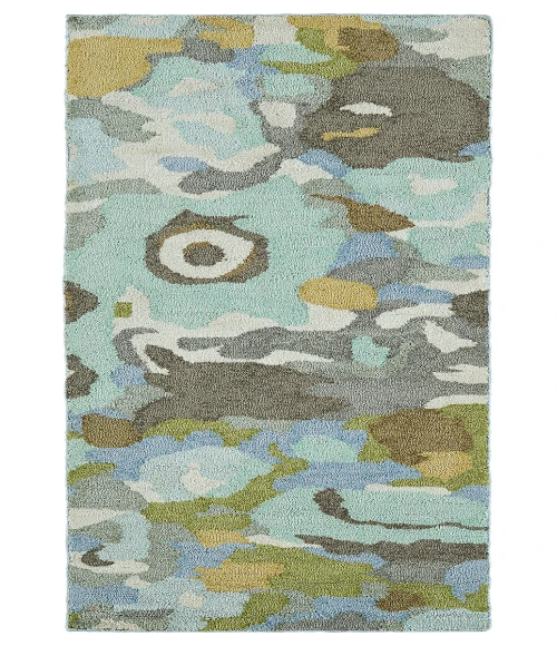 Kaleen Flora Fantasies Seafoam HFL01-104-5959 RD 5 ft. 9 in. X 5 ft. 9 in. Round Rug