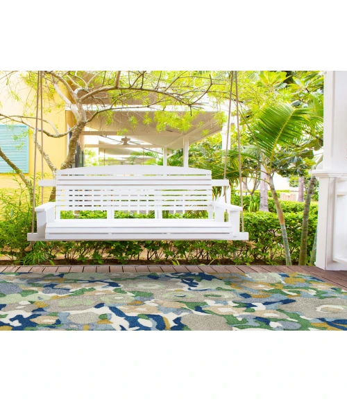 Kaleen Flora Fantasies Blue HFL01-17-58 5 ft. X 8 ft. Rectangle Rug