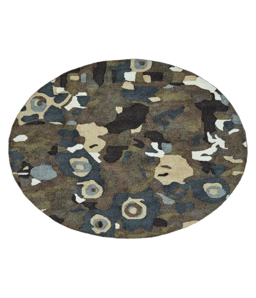 Kaleen Flora Fantasies Grey HFL01-75-5959 RD 5 ft. 9 in. X 5 ft. 9 in. Round Rug