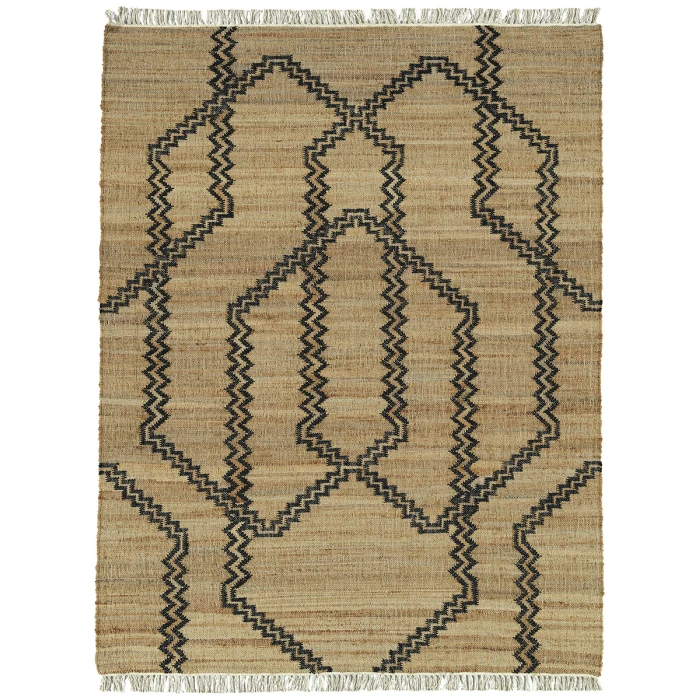 Kaleen Natural Jute Black HJT01-02-810 8 ft. X 10 ft. Rectangle Rug
