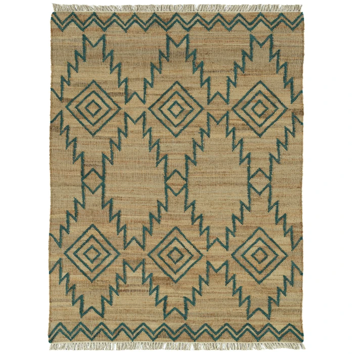 Kaleen Natural Jute Turquoise HJT05-78-810 8 ft. X 10 ft. Rectangle Rug