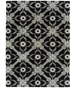 Kaleen Peranakan Tile Black HPT01-2 5 ft. 9 in. X 5 ft. 9 in.  Round Rug