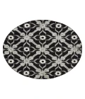 Kaleen Peranakan Tile Black HPT01-02-58 5 ft. X 8 ft. Rectangle Rug