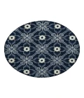 Kaleen Peranakan Tile Denim HPT01-10-5959 RD 5 ft. 9 in. X 5 ft. 9 in. Round Rug