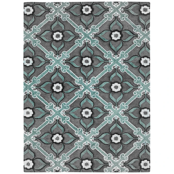 Kaleen Peranakan Tile Spa HPT01-56-5959 RD 5 ft. 9 in. X 5 ft. 9 in. Round Rug