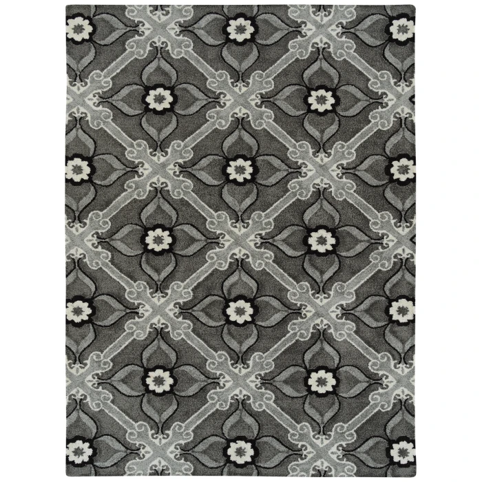 Kaleen Peranakan Tile Grey HPT01-75-58 5 ft. X 8 ft. Rectangle Rug