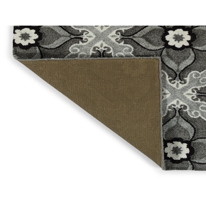 Kaleen Peranakan Tile Grey HPT01-75-58 5 ft. X 8 ft. Rectangle Rug