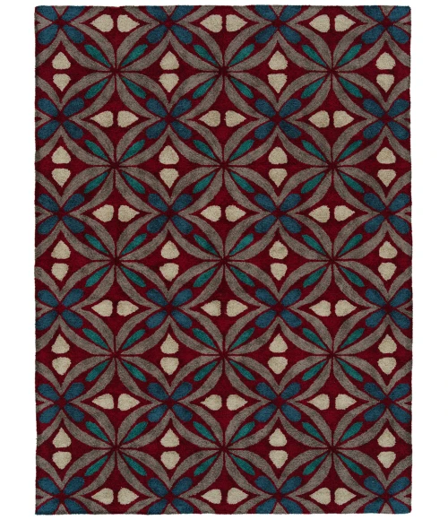 Kaleen Peranakan Tile Red HPT02-25-5959 RD 5 ft. 9 in. X 5 ft. 9 in. Round Rug