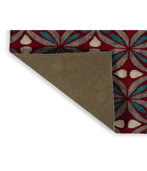 Kaleen Peranakan Tile Red HPT02-25-5959 RD 5 ft. 9 in. X 5 ft. 9 in. Round Rug