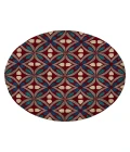 Kaleen Peranakan Tile Red HPT02-25-5959 RD 5 ft. 9 in. X 5 ft. 9 in. Round Rug