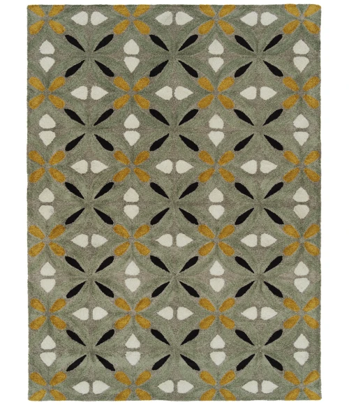 Kaleen Peranakan Tile Sage HPT02-59-58 5 ft. X 8 ft. Rectangle Rug