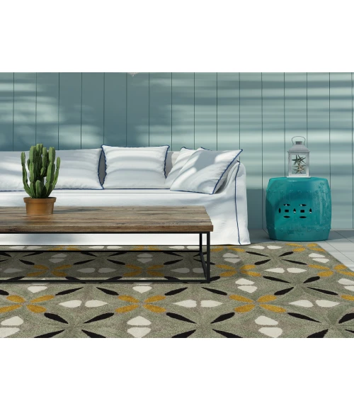 Kaleen Peranakan Tile Sage HPT02-59-58 5 ft. X 8 ft. Rectangle Rug